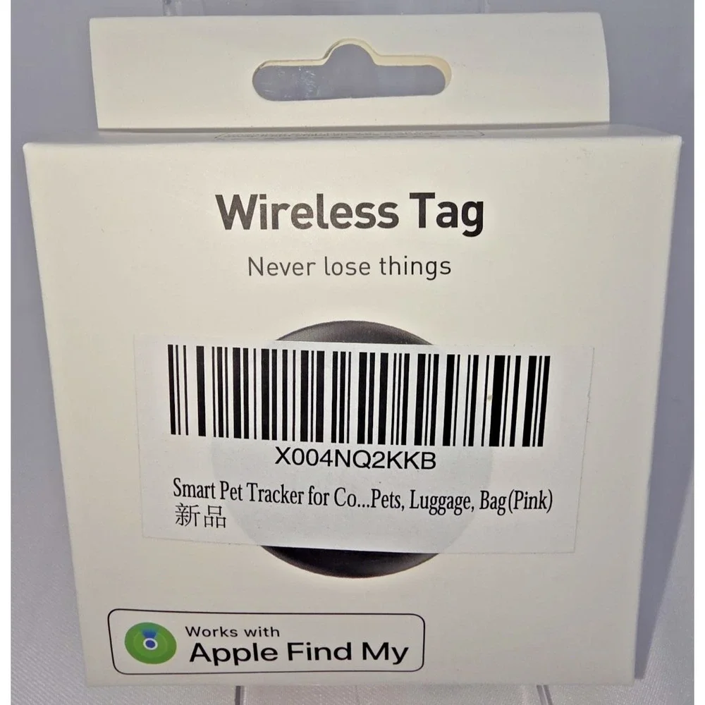 Wireless Bluetooth Tracker Tag Works with Apple Find My Pink NIB